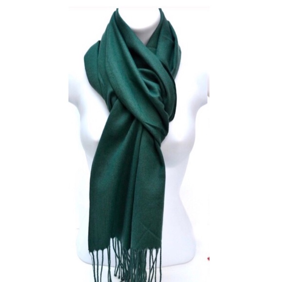 Accessories - <SALE! NEW Dark Green Cashmere Wool Scarf